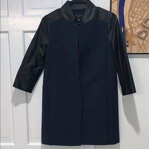 Ann Taylor Petite Faux Leather Detail Coat